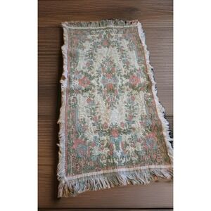 Vintage Woodstock Home Designs Cotton Rug 22x40 1990 "Portofino" Mid-Tone Floral